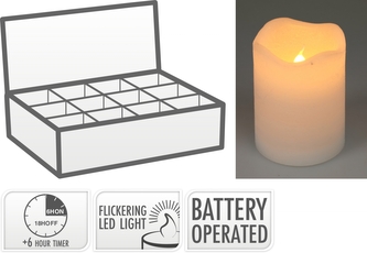 LED svíčka 9x7 cm s časovačem