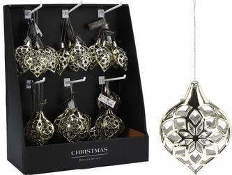 Závěsná vánoční ozdoba 10 cm champagne