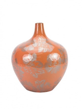 Keramická váza 30 cm hnědo-oranžová