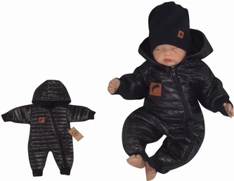 Z&Z Dětská přechodová, prošívaná kombinéza černá, vel. 74; 74 (6-9m)