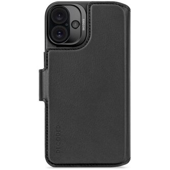 Decoded Leather Detachable Wallet, black - iPhone 16 Plus