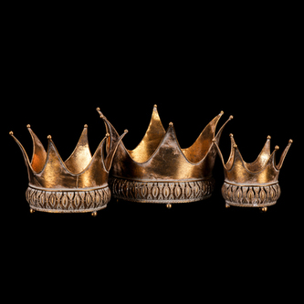 Zlatá koruna - kovová, cena za sadu 3 velikostí. Zlatá koruna - kovová, cena za sadu 3 velikostí.