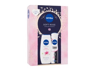 Nivea Soft Rose antiperspirant Invisible Black & White Clear 150 ml + sprchový gel Rose & Almond Oil 250 ml