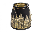 Lucerna HOUSE vánoční skleněná strojová výroba d12x13cm