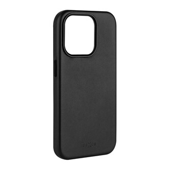 FIXED MagLeather kožený kryt s MagSafe Apple iPhone 16 černý