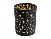 Svícen STARS vánoční skleněný strojová výroba d10x13cm