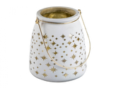 Lucerna STARS vánoční skleněná strojová výroba d12x13cm