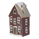 Domek keramický, pro vložení čajové/LED svíčky, barva tmavě fialová.