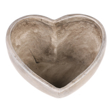 Obal květinový pietní, prostorný - tvar srdce, polyresin, barva šedá.