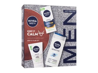 Nivea Men Sensitive denní pleťový krém Men Sensitive Face Cream SPF15 75 ml + čisticí gel Men Sensitive Face Wash 100 ml + sprchový gel Men Sensitive Soothing Bamboo Extract Shower Gel 250 ml