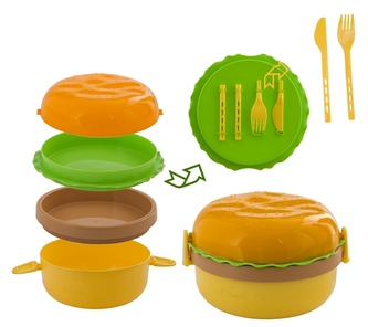 Svačinový box HAMBURGER v.9cm, pr.13cm