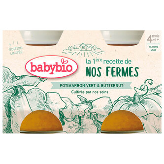 BABYBIO zelená a máslová dýně 2x130g - NOVINKA 2021