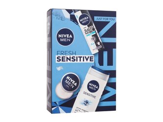 Nivea Men krém na obličej, tělo a ruce Men Creme 30 ml + antiperspirant Men Invisible Black & White Fresh 150 ml + sprchový gel Men Sensitive 250 ml