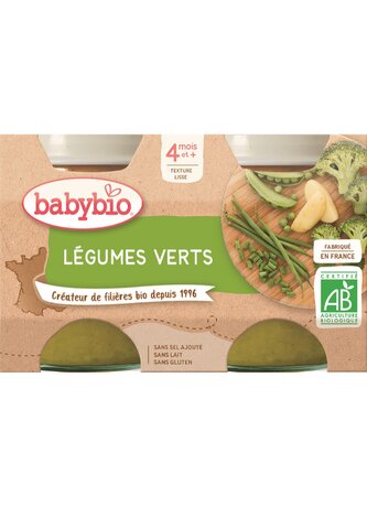 BABYBIO zelená zelenina 2x130 g