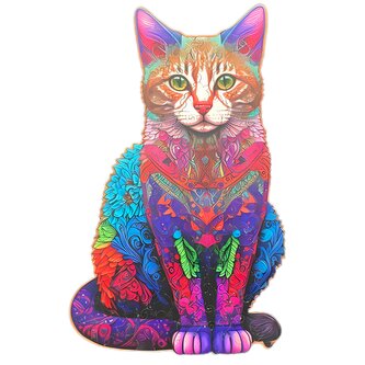 Dřevěné puzzle - Kočka