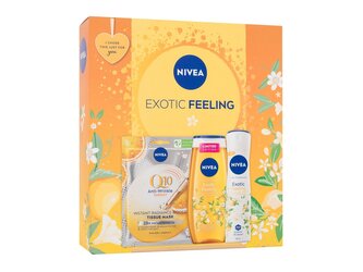 Nivea Exotic Feeling antiperspirant Exotic Feeling 150 ml + sprchový gel Exotic Feeling 250 ml + pleťová maska Q10 Anti-Wrinkle Energy 1 ks