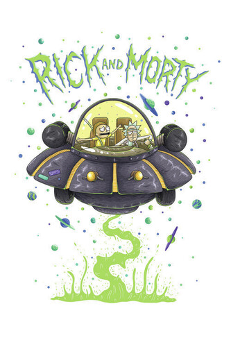 Umělecký tisk Rick a Morty - Vesmírná loď, 26.7 × 40 cm