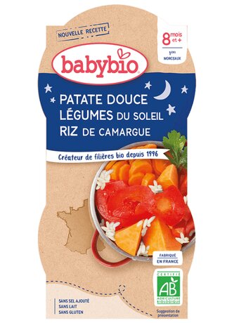 BABYBIO sladké brambory s letní zeleninou 2x200 g