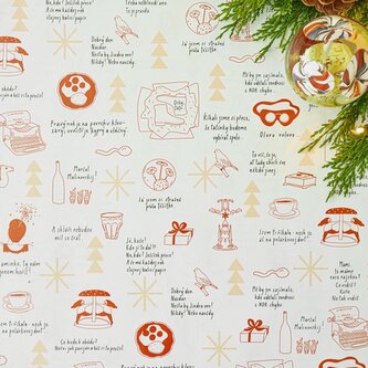 Be Nice vánoční balicí papír Pelíšky - velký 3 ks velký 68 x 98 cm