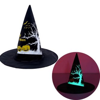 Kapelusz czarownicy ze świecącym nadrukiem Kapelusz czarownicy ze świecącym nadrukiem