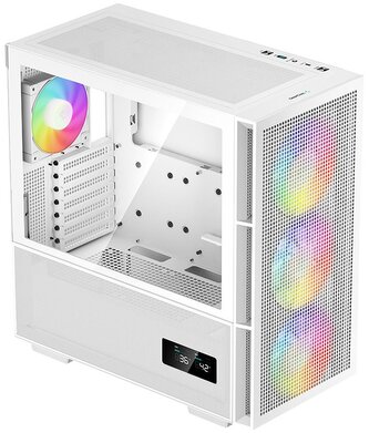 DEEPCOOL skříň CH560 Digital / MidT/ 3x140 a 120mm ARGB fan / USB 3.0 / USB-C/ tvrzené sklo / digitální displej / bílá DEEPCOOL skříň CH560 Digital / MidT/ 3x140 a 120mm ARGB fan / USB 3.0 / USB-C/ tvrzené sklo / digitální displej / bílá