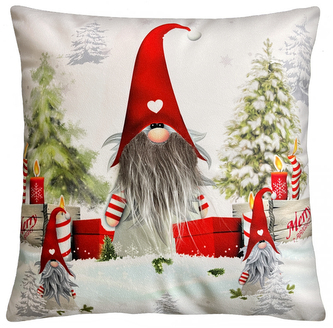 Vánoční polštář s 3D aplikací CHRISTMAS GNOMES IV. 40x40 cm Mybesthome