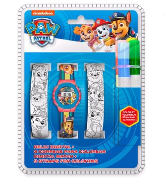 Zegarek cyfrowy + 2 opaski do malowania Psi Patrol