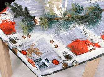 Ubrus Vánoční, Trpaslíci s dárky a lucerna 120 x 140cm