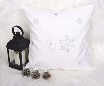 Návlek na polštář, Bílo stříbrné Vánoce, bílý, 40 x 40 cm