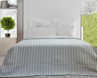 Přehoz na postel, Poul, šedo bílý 140 x 220 cm