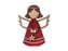 Dekorace dřevo 150x195mm, anděl na postavení, červená s glitrem
