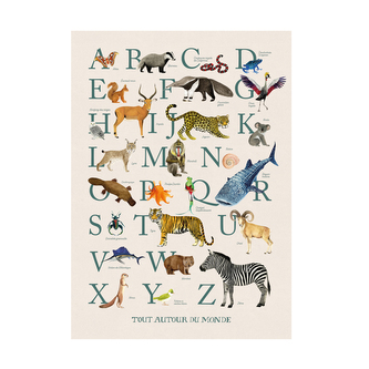 ABC poster 50x70cm Tout autour du monde