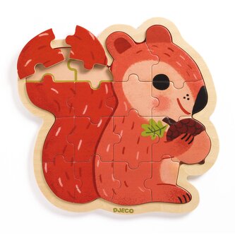DJECO Dřevěné puzzle Puzzlos Veverka
