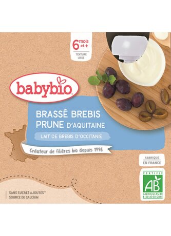 BABYBIO svačinka z ovčího mléka švestka 4x85 g