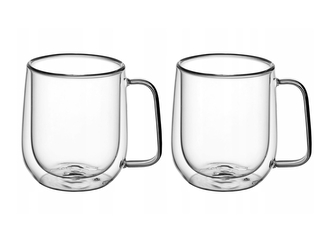 Hrnek sklo 300ml dvoustěnný ucho 2ks  KAMILLE 9007