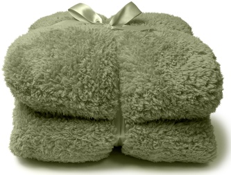 Heboučká deka Teddy světle zelená