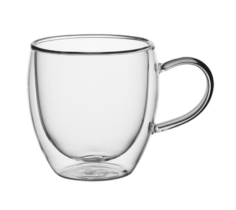 Hrnek sklo 250ml dvoustěnný ucho 2ks  KAMILLE 9010