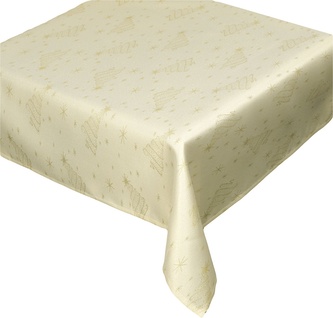 Ubrus žakárový vánoční, Stromeček new, ecru pr. 150