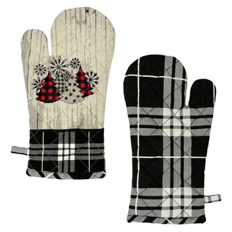 HOME ELEMENTS Kuchyňská chňapka s magnetem 18*32 cm, Stromky a prkna