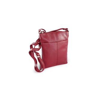 Kožená zipová minikabelka Arwel 3013­ - tmavě červená