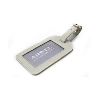 Kožená visačka na zavazadlo Arwel 5405­ - světle šedá