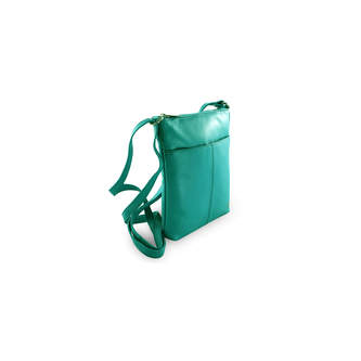 Kožená zipová minikabelka Arwel 3013­ - světle modrá