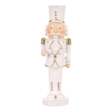 Voják v uniformě - soška z polyresinu, velká, barva bílo - zlatá.