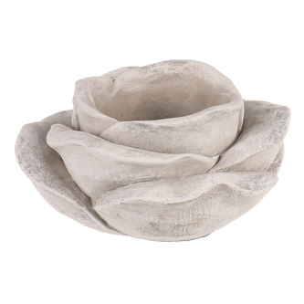 Obal pietní na květiny - betonový, tvar květu růže vel. "M", barva šedá.