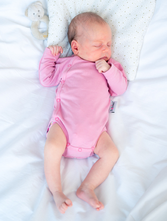 Bobánek Zavinovací body na látkové pleny dlouhý rukáv - Růžová - 56