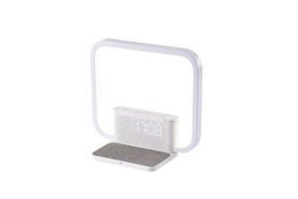 LED stolní lampička, budík CRANE s Qi bezdrátovým nabíjením 10W