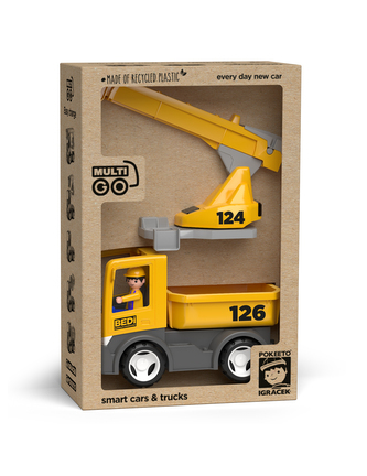 ECO MultiGO Build 2+1 - Igráček stavbař, auto, jeřáb, valník