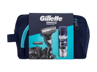 Gillette Mach3 holicí strojek 1 ks + holicí gel Series Cleansing 200 ml + náhradní hlavice 1 ks + kosmetická taštička