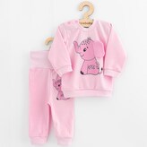 Kojenecká souprava tričko a tepláčky New Baby Happy Elephant pink - velikost 56 (0-3m)