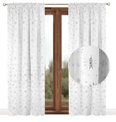 Vánoční dekorační závěs s řasící páskou XMAS TIME II. bílá stříbrné vločky 145x250 cm (cena za 1 kus) MyBestHome